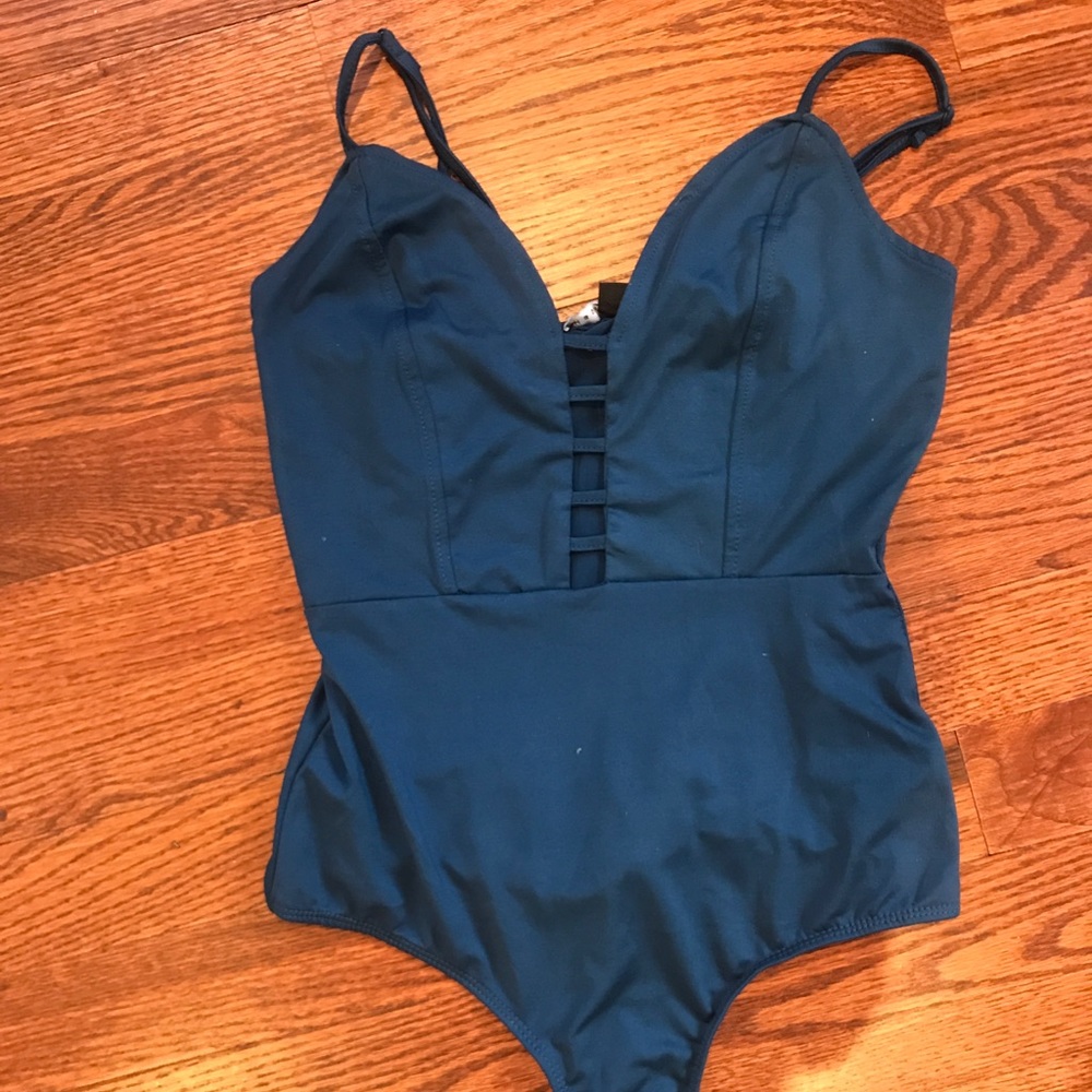 Blue trendy bodysuit
